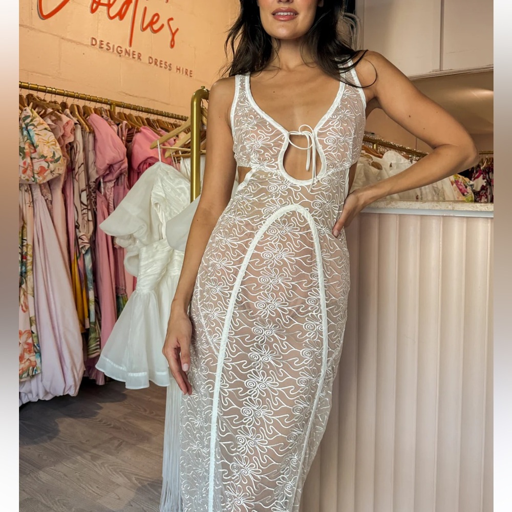 For Love And Lemons White Sheer Lace Dress